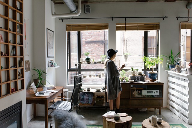 modern laptop desk workspace